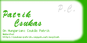patrik csukas business card